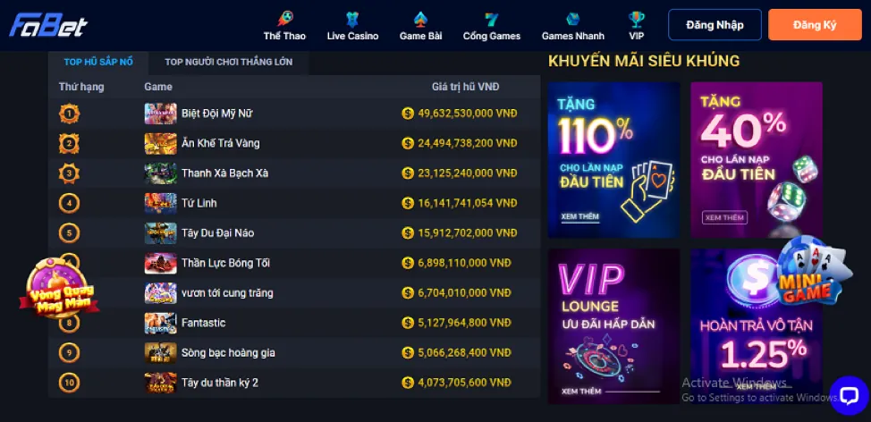 Hình ảnh kết hợp giữa sòng bạc casino trực tuyến và máy đánh bạc nổ hũ